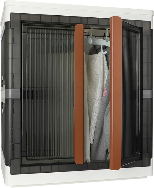 Wardrobe, Closet, Collapsible Storage Cabinet, Useful Box with Large Capacity, 37.5 Gal (142 L), Stackable on Box (19 Gal), Easy Storage of Clothing, Installation Free