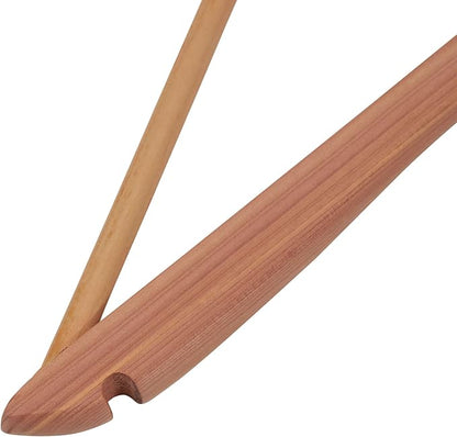 Household Essentials 26140 CedarFresh Red Cedar Wood Clothes Hangers with Fixed Bar and Swivel Hook - Set of 4, Brown,red