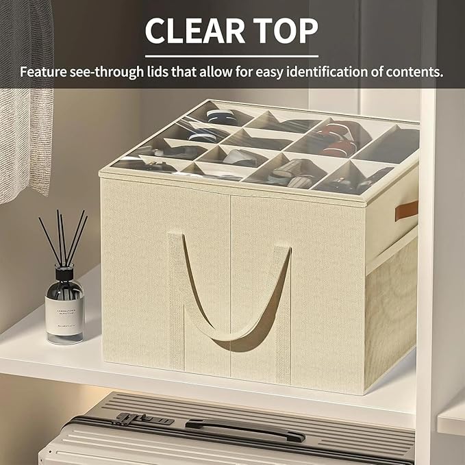 for Shoe Storage Organizer for Closet, Large Shoe Box Storage