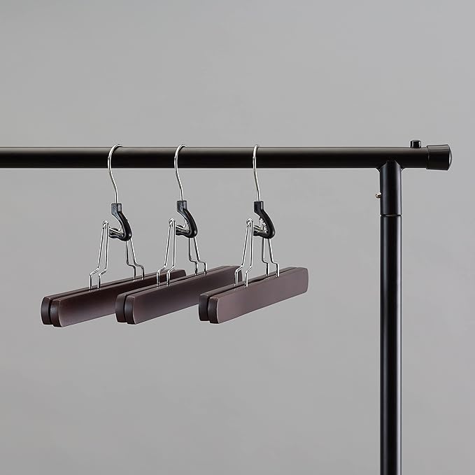Amazon Basics Wooden Pants Hangers - Cherry, (Pack of 60)