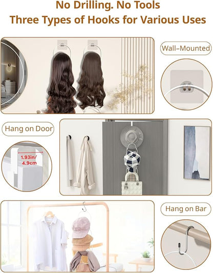 LINFIDITE 15 Pack Baseball Hat Rack Hanger Holder Organizer Multi Hook Wall Mounted Over Door Cap Display Storage Rack Cap Holder, Closet HangingStorage Rack w Hanging Hook White