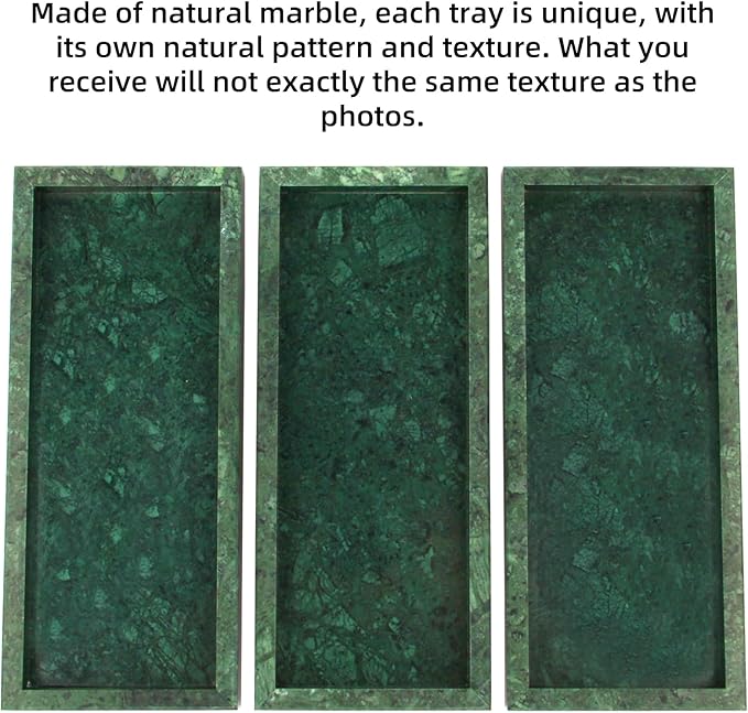 Marble Bathroom Vanity Tray,Luxury Natural Stone Small Decorative Tray,Soap Dispenser Dresser Top Perfume Home Kitchen Toilet Tank Sink Tray for Soap Bottles, Key Trinket Ring Tray(Green)