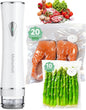Mehomeli Compact Vacuum Sealer for Food (Vacuum Sealer Machine + 30 Reusable Vacuum Bags), Powerful Handheld Vacuum Sealer Machine, Seal Food 6X Fresh Longer, Portable & Wireless, Easy-Clean