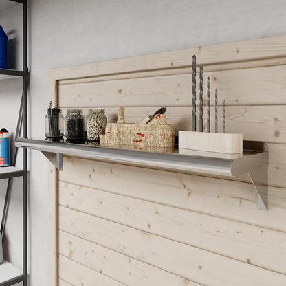 AmGood 8 in. x 36 in. Stainless Steel Wall Shelf | NSF | Metal Shelving | Garage, Laundry, Storage, Utility Room | Restaurant, Commercial Kitchen