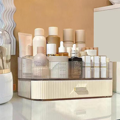 Makeup Organizer with Stackable Drawers, Bathroom Vanity Organizers and Storage, Ideal for Desk and Dresser Countertops, Great for Cosmetics, Skincare, Lipsticks, Nail Care - Cream