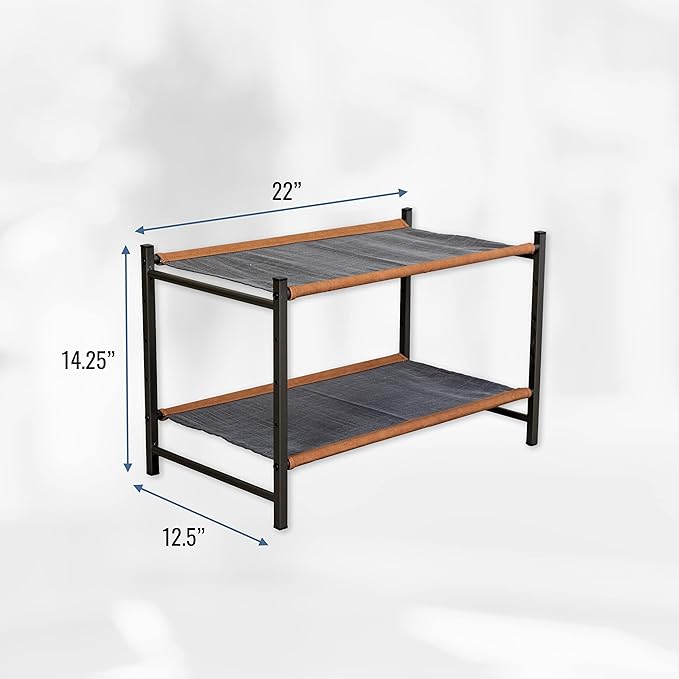 Teal Triangle Aspen Freestanding Shoe Rack Storage Organizer | Sturdy Two-Tier Shoe Caddy for Floor Use | Heavy Duty Shoe Storage Rack for Entryway or Closet | Durable & Space-Saving Shoe Organizer