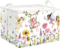 Clastyle Lovely Princess Laundry Basket Kids Clothes Book Storage Basket Gift Toy Box for Bedroom Decor,Flower Fairy,40x30x30 cm