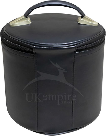 OES Black Fez Case Imitation Leather: Eastern Start Emblem, Hat Carrying Storage Box