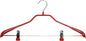Mawa by Reston Lloyd BodyForm Series Non-Slip Space Saving Clothes Hanger with 2 Clips for Pants or Skirts, Style 42/LK, Set of 5, Red