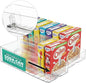 Oizeir Automatic Food Storage Organizer - Clear Pantry Organizer With Automatic Dispenser For Refrigerator - Drink & Food Holder For Fridge - Organizing Rack Kitchen & Pantry (Large) (1-Pack)