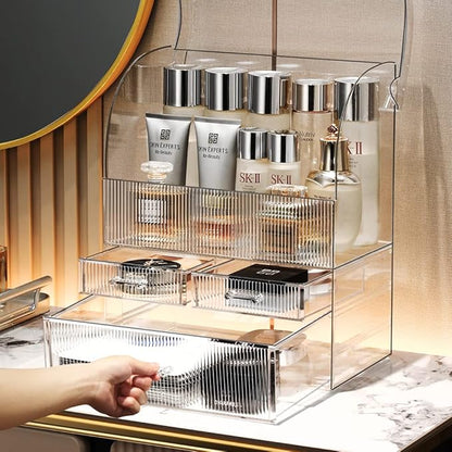 MOOCHI Professional Large Cosmetic Makeup Organizer Bathroom Storage Display Case with Drawers
