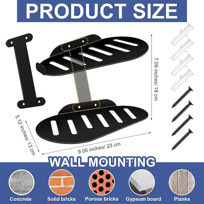 Blulu 4 Sets Floating Shoe Display Shelves for Wall Large Metal Hanging Shoe Organizers Wall Shelf Sneaker Holders Rack for Collectors Exhibition Display Store Show Bedroom Gaming Room Sneaker
