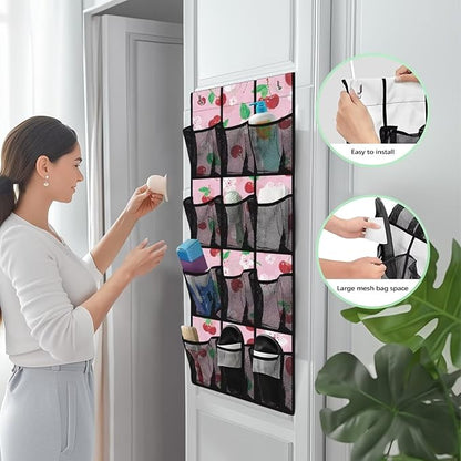Cherry Blossoms Over the Door Shoe Organizer,Shoe Organizer Door Hanger,Space Saver Shoes Hanger Storage Organizer Bag