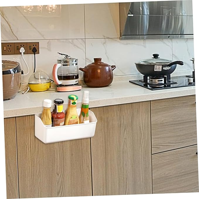 Over Cabinet Door Organizer Hanging Kitchen Spice Storage Basket Easy to Install Nail Design Space Saving Holder for Seasoning Bottles Long Basket for Kitchen