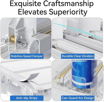 5pcs Soda Can Organizer for Fridge, Automatic Can Holder Dispenser, ABS Fridge Can Holder, Self Pushing Drink Organizer, Beverage Containers for Refrigerator Kitchen(White)