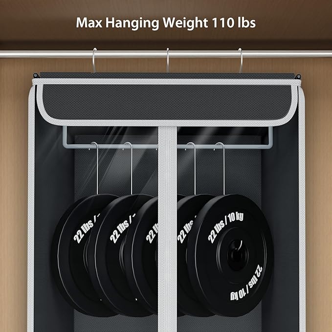 Univivi Garment Bags for Hanging Clothes, 2 Pack Large Clothes Storage Bags Closet Organizer with Clear Window, Premium Hanging Garment Storage Bag for Suits, Coats, Dresses, 40" (Dark Grey)
