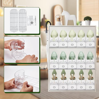 Clear Shoe Slot Organizer, 12 Pack Adjustable Shoe Slots Organizer for Closet Clear Shoe Stackers Shoe Rack Holder Shoe Space Savers for a Pair of Shoes