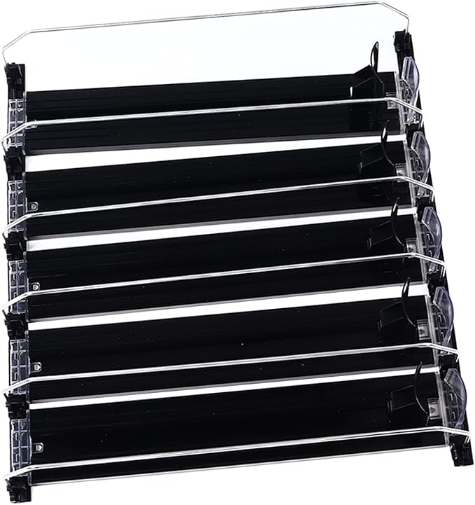 Drink Organizer for Fridge, 5 Rows Fridge Soda Can Organizer with Automatic Pusher Glide and Adjustable Width, Beverage Storage Drink Dispenser for Refrigerator Organization