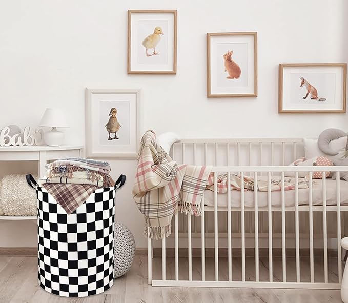 Boys Laundry Basket hamper Kids Hamper Car Toy Organizer Bins for Room Decor,Gift Basket for Bedroom(Racing Flag)