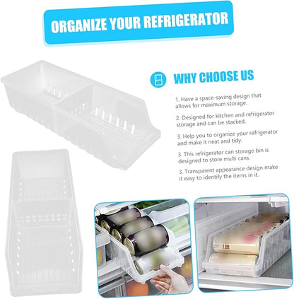 HEALLILY Canned Drink Holder for Fridge Soda Dispenser for Refrigerator Beer Storage Box Stackable Can Organizer Drink Can Dispenser