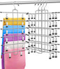 3 Pack Closet Organizers and Storage,6 Tiers Skirt Pants Hangers with Clips Space Saving for Home Organization and Storage,College Dorm Room Essentials for Girls Guys,Wardrobe Clothes Organizer