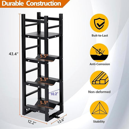 Refrigerant Tank Rack w/ 3x30lb and Storage Plate, Stable Refrigerant Cylinder tank rack, Cylinder Rack Sufficient Storage for Freon, Gases, Oxygen, Nitrogen, Acetylene