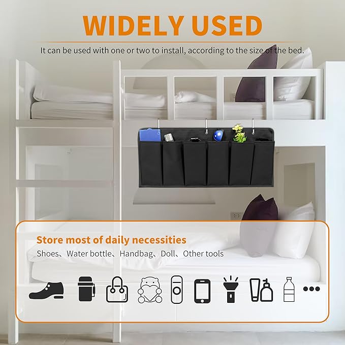 RVZONE RV Shoe Pockets 6 Large Pockets Heavy Hanging Bedside Storage Organizer with Sturdy Hooks for Shoes, Toys and Tools