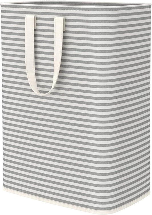 Lifewit 65L Large Collapsible Laundry Hamper, Tall Foldable Dirty Clothes Baskets Waterproof, Freestanding Design with Easy Carry Handles in Dorm Bedroom Bathroom College, Grey
