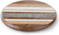CounterArt Decorative Round Natural Wood Lazy Susan Turntable 14" Diameter Condiment Caddy, Cheese Server, Cake Plate, Spice Organization (Wide Stripes)