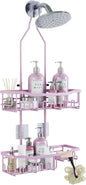 Shower Caddy, Upgraded Extended Length Shower Caddy Over Showerhead No Blocking to Shower Head, Rustproof Shower Organizer with Hooks Shampoo Soap Holder, Bathroom Large Hanging Shower Caddy