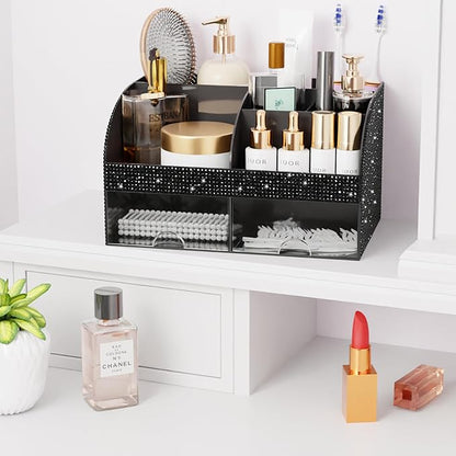 COMFYROOM Makeup Organizer, Bathroom Organizer (Bling Black)
