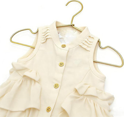 12.6” Gold Matt Metal Coat Hanger, 30PCS, Children Standard Suit Hanger, Clothes Hangers for Closet Toddler Infant Newborn Kids Hangers, Space Saving Baby Clothes Hangers