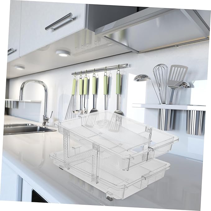 Zerodeko Soda Can Organizer for Refrigerator Transparent Double Rolling Beverage Dispenser Space-saving Storage Bin for Cans Easy Access and Automatic Dispensing for Kitchen and Pantry