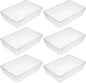 YBM HOME 6-Pack Plastic Storage Baskets Bins for Home Junk Drawer, Shelves, and Office Organization, Functional Trays/Containers Great for Kitchen Pantry, Cabinets, Bedrooms, and Bathrooms, Clear