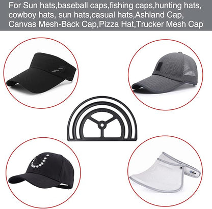 Hat Brim Bender 2-Pack – Dual Slot Hat Curving Tool for Baseball Caps, Fitted Hats & Visors, Perfect Curve, Steaming Optional, Easy to Use, Black