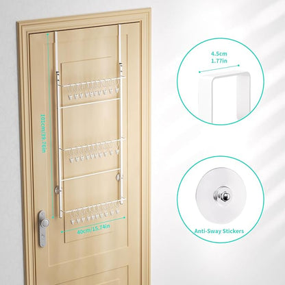 HapiRm Over Door Hat Rack - 3 Tier Wall Mounted Hat Organizer with 30 Movable Clips, Baseball Cap Organizer Storage Holds up to 30 Caps for Door, Bedroom, Closet