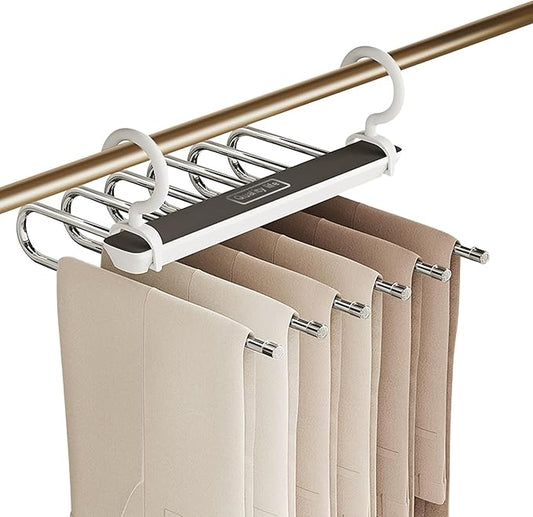 Ergocar Pants Hanger, Space-Saving Metal Wardrobe Storage, Clothes Pants and Hanger, Multi-Function Scarf Storage, 12.4*12.2