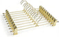 13.8" Gold Metal Wire Clips Hangers with Adjustable Clips - 30 Pack Pants Hangers with Clips Metal Perfect for Pants Trouser Underwear Bottom Clothes Heavy Duty Space Saving Closet Organization