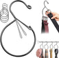 4 Pack Belt Hanger for Closet – Rust-Proof Belt Organizer & Tie Rack, Multi-Use Hanger for Scarves, Hats, Bags & Closet Accessories, Black