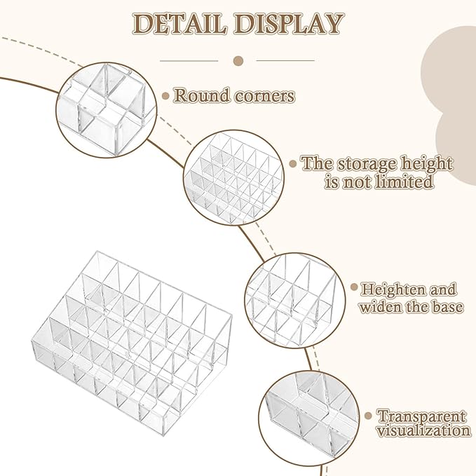 2Pack Essential Oil Holder,24Slots Plastics Essential Oil Storage,for Bottles Perfumes and Nail Polish Shelf,Essential Oil Organizer,Makeup Storage Rack