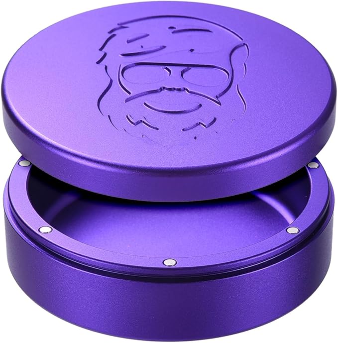 3.0inchBEIJIATE Magnetic Metal Can, Holder, Metal Container, Carved Tin with Magnetic Closure, Aluminum Container, Slim Pouch Can, zyn metal can,zyn container Storage Box Set (violet)