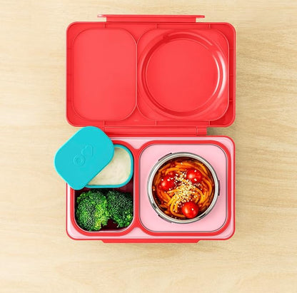 OmieBox UP (2 pack) Leakproof Dips Containers To Go, Salad Dressing Container, Condiment Container with Lids - Food Safe Silicone - 4.5 ounces (Pink/Teal)