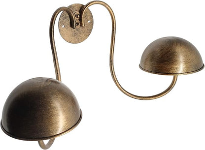 Owlgift Modern Metal Wall Mounted Entryway Retail Hat Rack/Wig Display Stand w/ 2 Circular Hat Hooks, Bronze