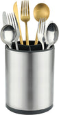 kitchen Utensil Holder Counter, DV Stainless Steel Rotating Cooking Spatula Utensils Holder Caddy (3 Compartment, 360°Rotating)