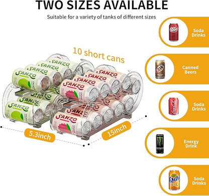 Drink Organizer for Fridge, Soda Can Organizer Dispenser for Refrigerator with Automatic Rolling,Organize Standard Size 11.15oz or 12oz Cans Drink,Save Space for Fridge、Kitchen、countertop