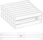 Vtopmart 8 Pack Drawer Dividers for Clothes, 4" High 13"-22" Adjustable Expandable Dresser Drawer Organizer, Clear Plastic Separators for Dresser, Baby Clothing, Underwear, Cosmetic, Toiletries