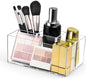 Vowcarol Clear Makeup Brush Holder Organizer, 4-Slots Vanity Makeup Organizer for Palettes and Brushes