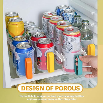 GALPADA 3pcs Refrigerator Drink Can Organizer Beer Can Storage Dispenser for Fridge Space-saving Beverage Holder Rack for Kitchen Pantry Fridge Organizer Random Color