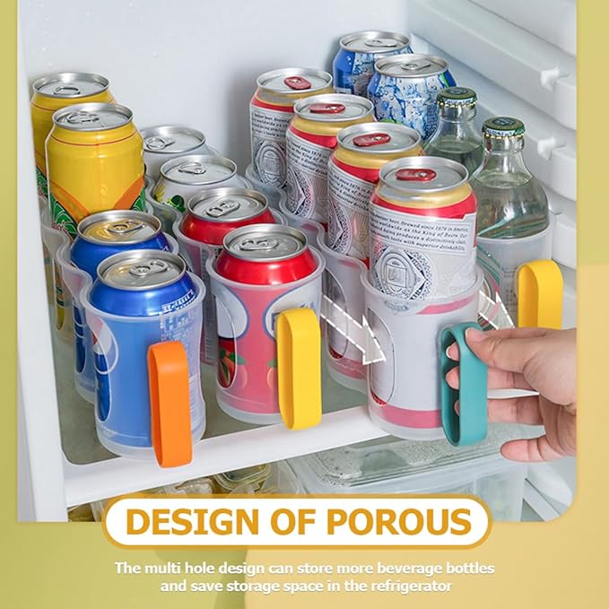 SHINEOFI 3pcs Refrigerator Can Organizer Stackable Beer and Soda Can Storage Dispenser for Fridge and Freezer Space-saving Beverage Holder for Kitchen Refrigerator Organization Random Color