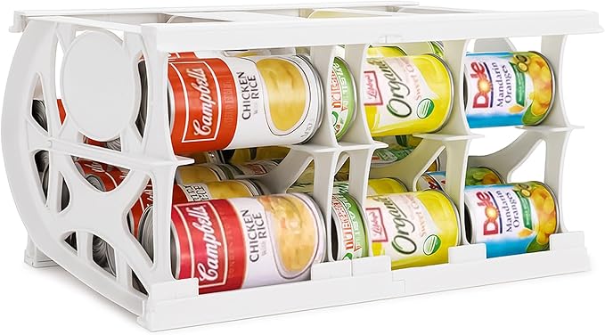 Shelf Reliance Cansolidator Pantry - 1-Pack Can Organizer for Pantry, Stackable Soda Can Storage for Kitchen, Holds 40 Cans of Food or Soda